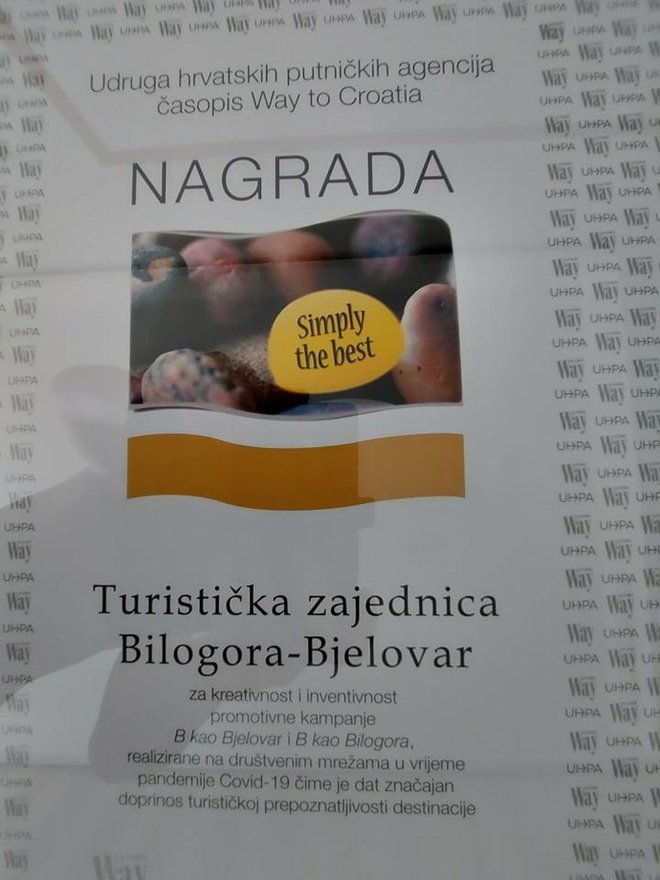 Nagradu koju je dobila TZ Bilogora-Bjelovar za kreativnost i inventivnost promotivne kampanje dat će značajan doprinos turističkoj prepoznatljivosti destinacije, uvjerena je direktorica /Foto: TZ Bilogora Bjelovar
