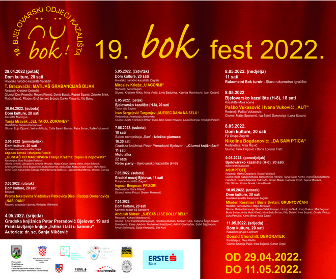 Plakat 19. BOK Festa/ Foto: CUK Bjelovar
