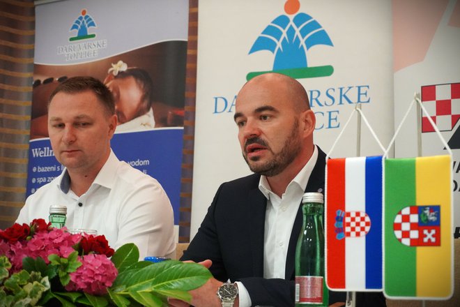 Župan Marko Marušić i predsjednik Hrvatskog karate saveza Davor Cipek / Foto: Nikica Puhalo/MojPortal.hr
