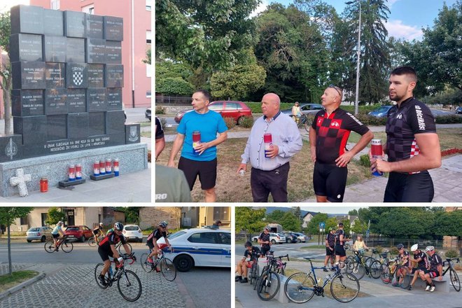 Skupina od 16 biciklista krenula je jučer iz Vukovara prema Dubrovniku u sklopu 13. memorijalnog biciklističkog ultramaratona Vukovar-Dubrovnik/Foto: Compas
