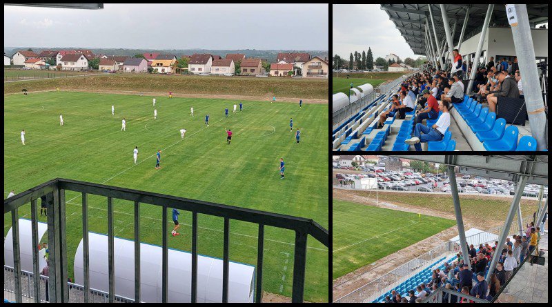 Fotografija: Unatoč kiši, solidan broj navijača došao je pogledati prvu utakmicu na novi stadion u Bjelovaru/Foto: MojPortal

