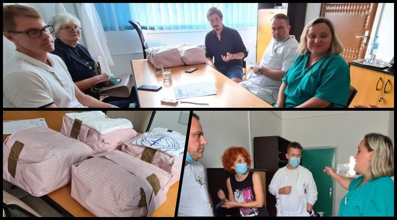 Fotografija: Liga protiv raka BBŽ-a donirala OB Bjelovar reagense za tumorske markere i pamučne majice/Foto: Liga protiv raka BBŽ
