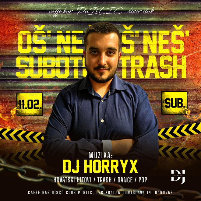 Daruvarčanin DJ Horryx zabavljat će u subotu goste u Publicu sa stranim i domaćim hitovima do ranih jutarnjih sati