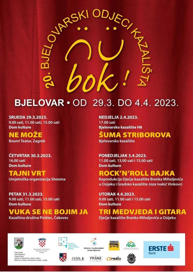 Raspored predstava/Foto: Grad Bjelovar