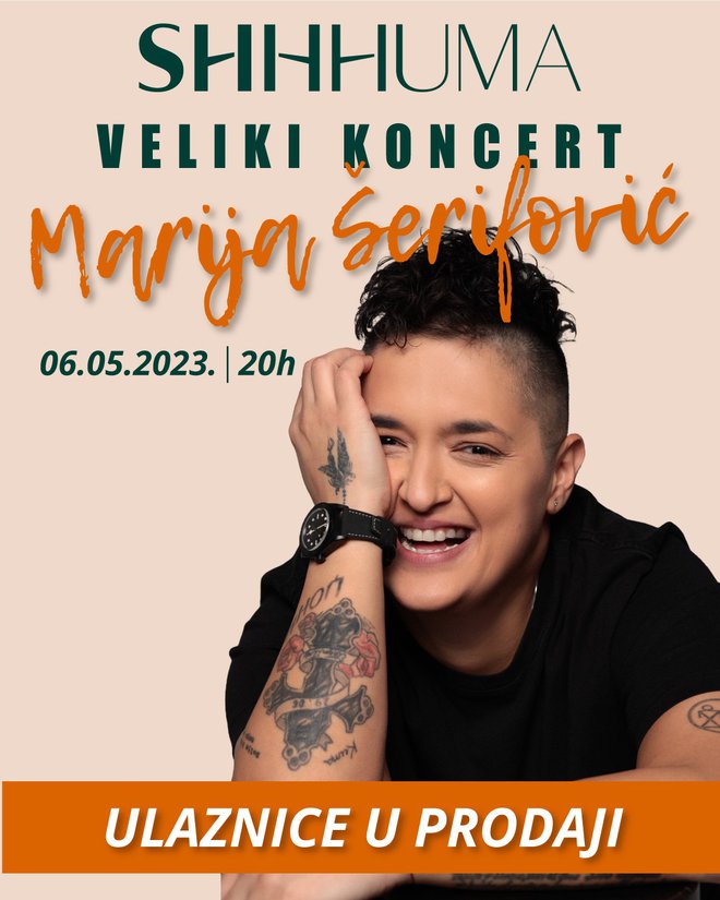 Plakat za koncert Marije Šerifović u Marija Aquaparku Shhhuma