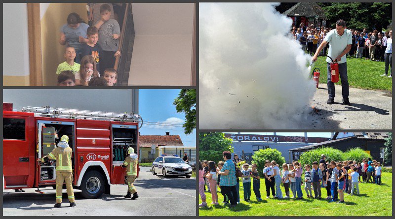 Fotografija: Učenici PŠ Ždralovi naučili kako reagirati u slučaju požara/ Foto: Deni Marčinković