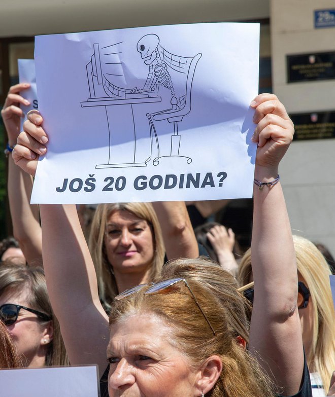 Prosvjed zaposlenih u tijelima sudbene vlasti i Državnom odvjetništvu/Foto: Joško Ponoš/CROPIX