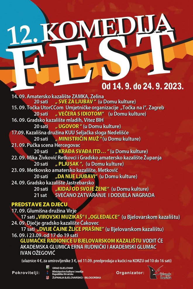 Plakat festivala/ Foto: Bjelovarsko kazalište