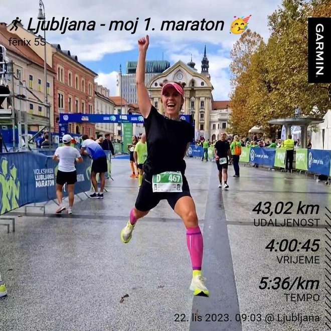 Prvi službeni Ninin maratom u Ljubljani/Foto: Privatni album